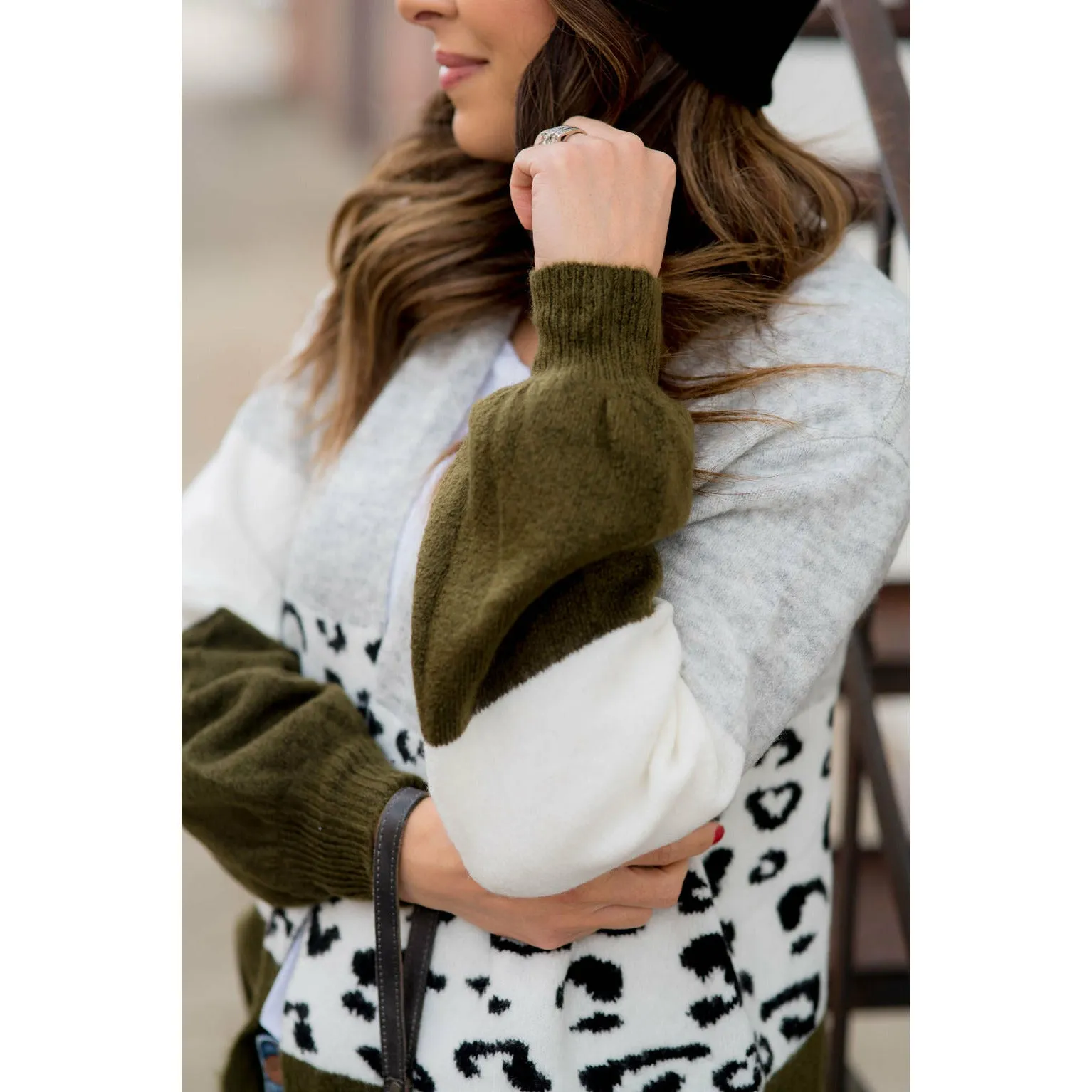 Leopard Block Cardigan