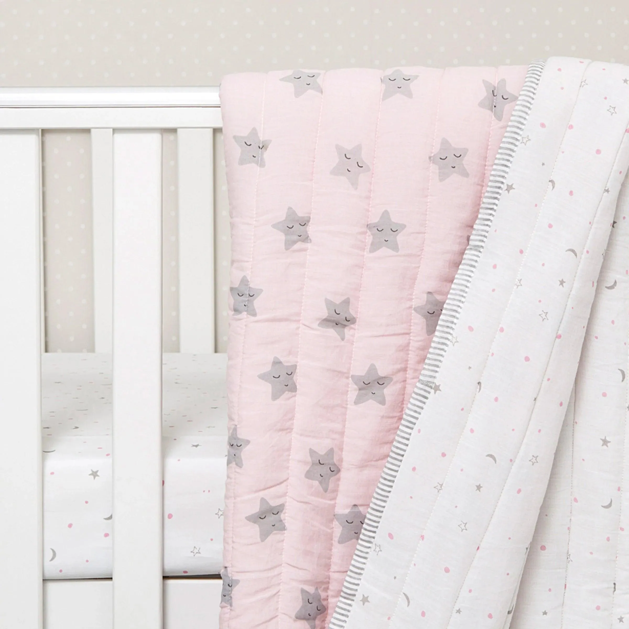Organic Cotton Quilt Sleepy Star Blanket Shawl | Quilt Throw Coverlet