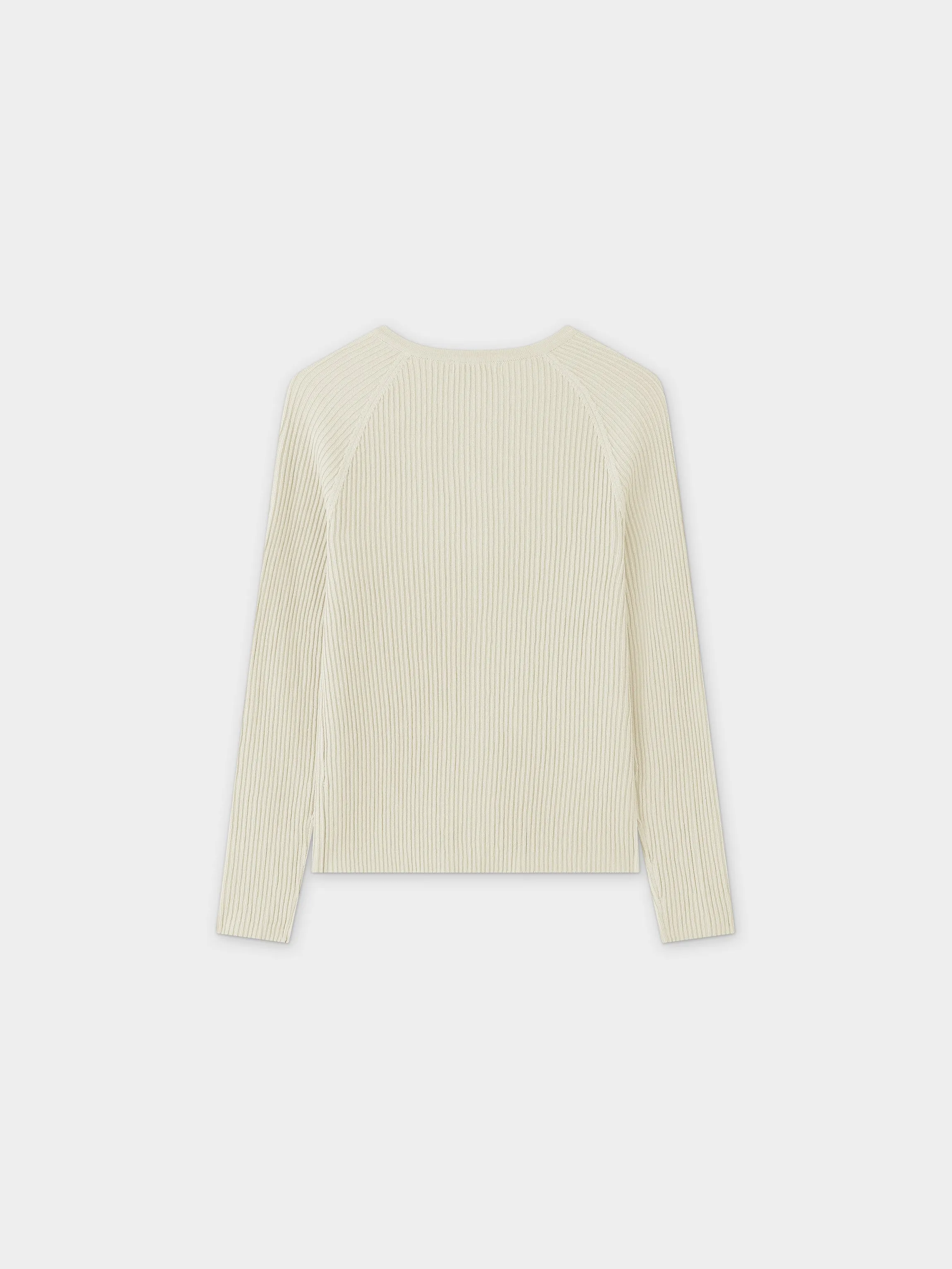Ribbed Knit Cardigan-Ivory