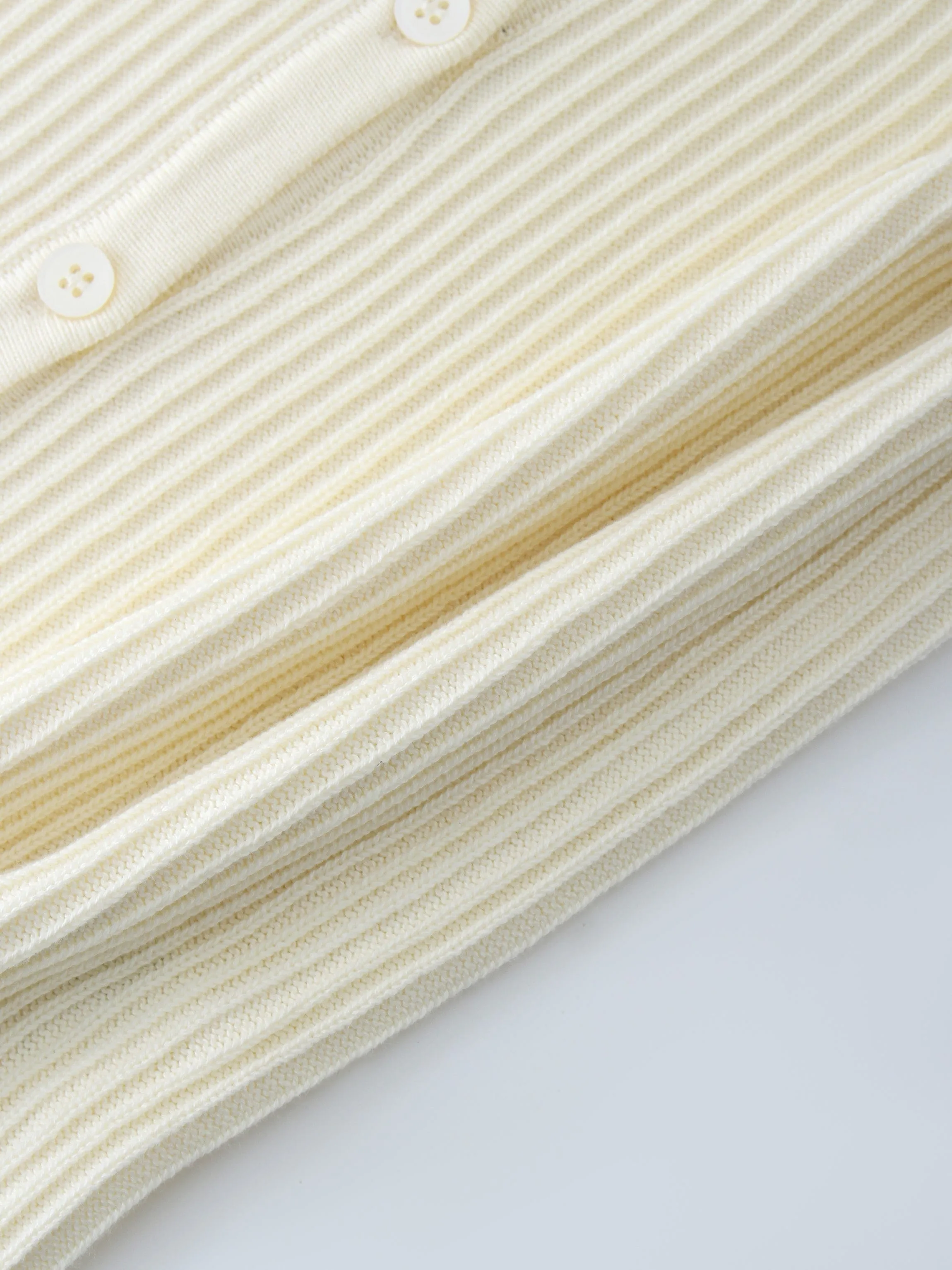 Ribbed Knit Cardigan-Ivory