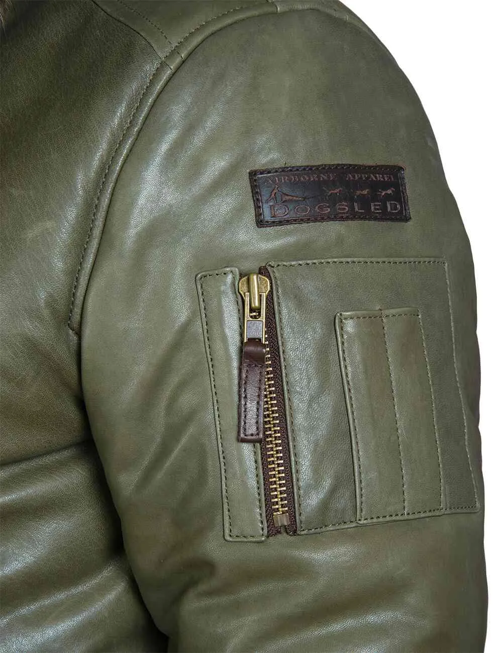 Togo Winter Men`s Leather Parka olive Art. 517